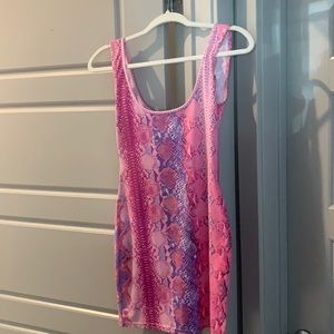 Hot Pink Snake Print Dress